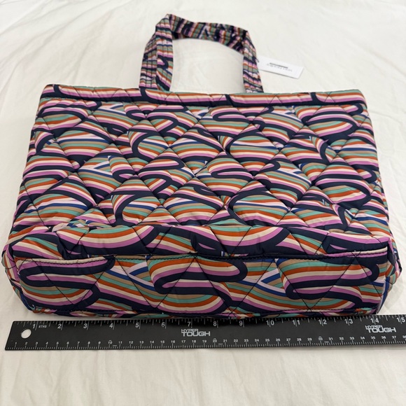Vera Bradley Large Retro Ribbons Ultralight East West Tote Preppy Travel NWT - Picture 14 of 14